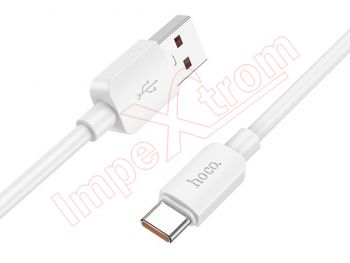 Cable de datos de alta calidad blanco Hoco X96 de carga rápida 100W 6A con conectores USB Tipo C a USB Tipo A de 1m longitud, en blister